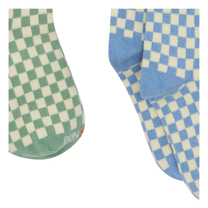 Bonton Lot 2 Paires de Chaussettes Damier | Bleu