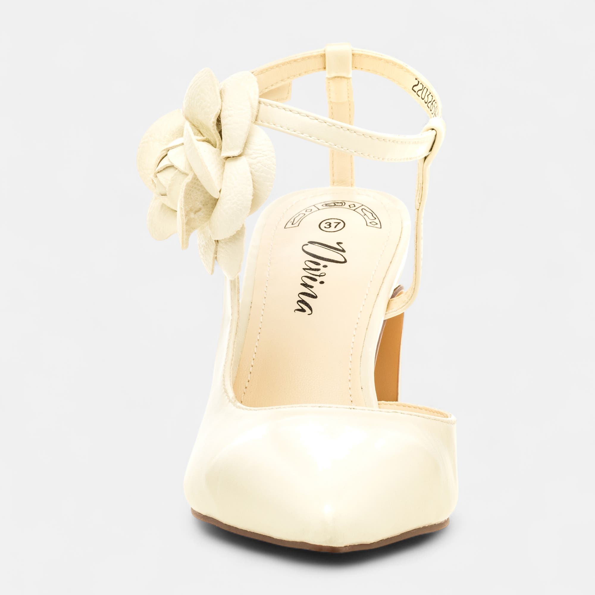 Escarpins avec bride arrière à talon Femme blanc
