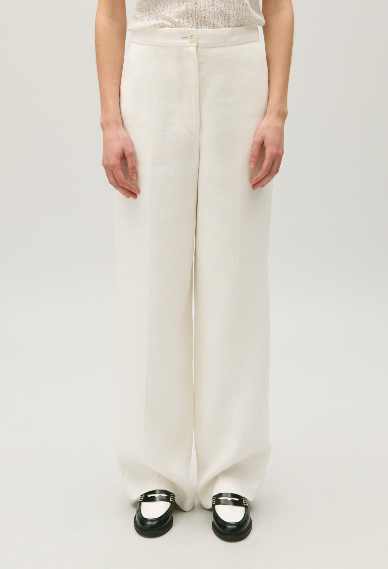 Pantalon de tailleur lin melange