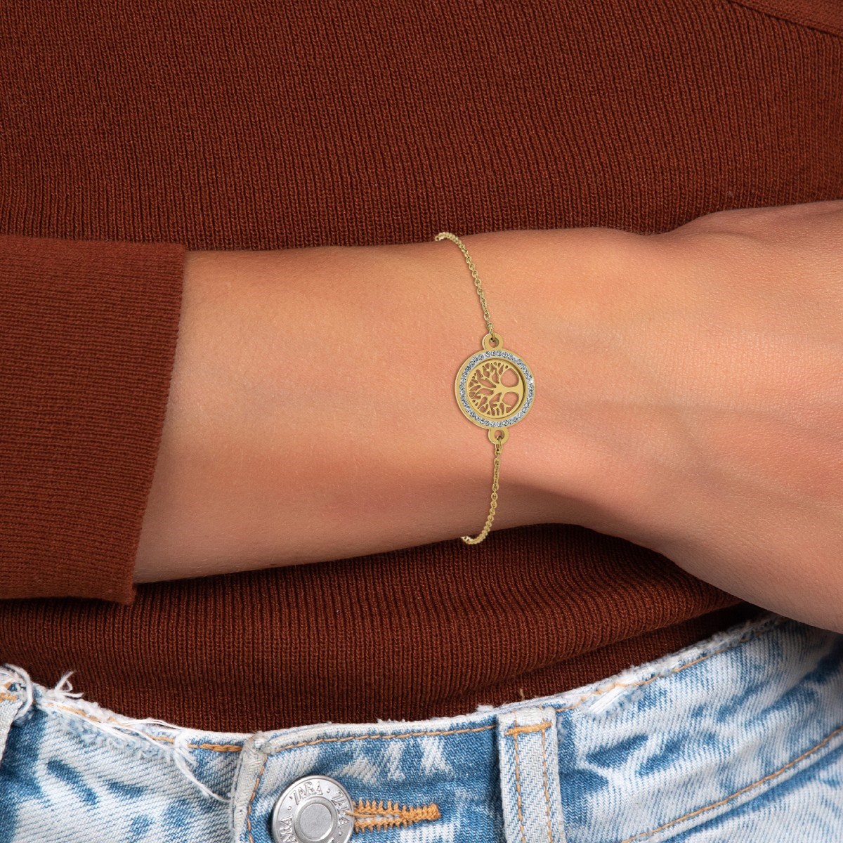 Bracelet arbre de vie orné de Cristaux scintillants par SC Bohème