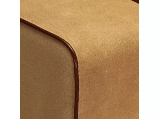 Banc saut de cheval 58 cm marron cuir véritable et manguier