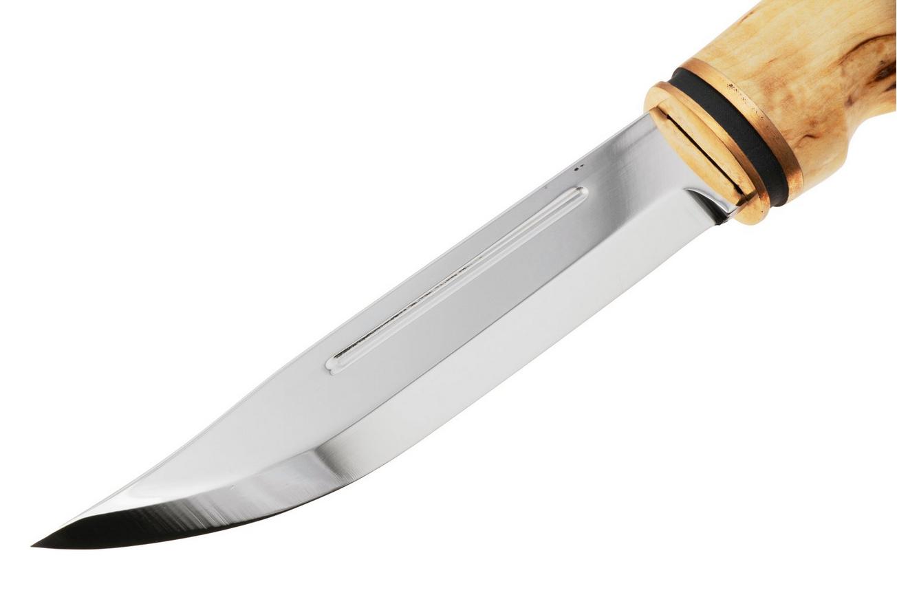 Marttiini Suomi-Finland 548018W Polished 1.4034, Bronze Curly Birch, vaststaand mes