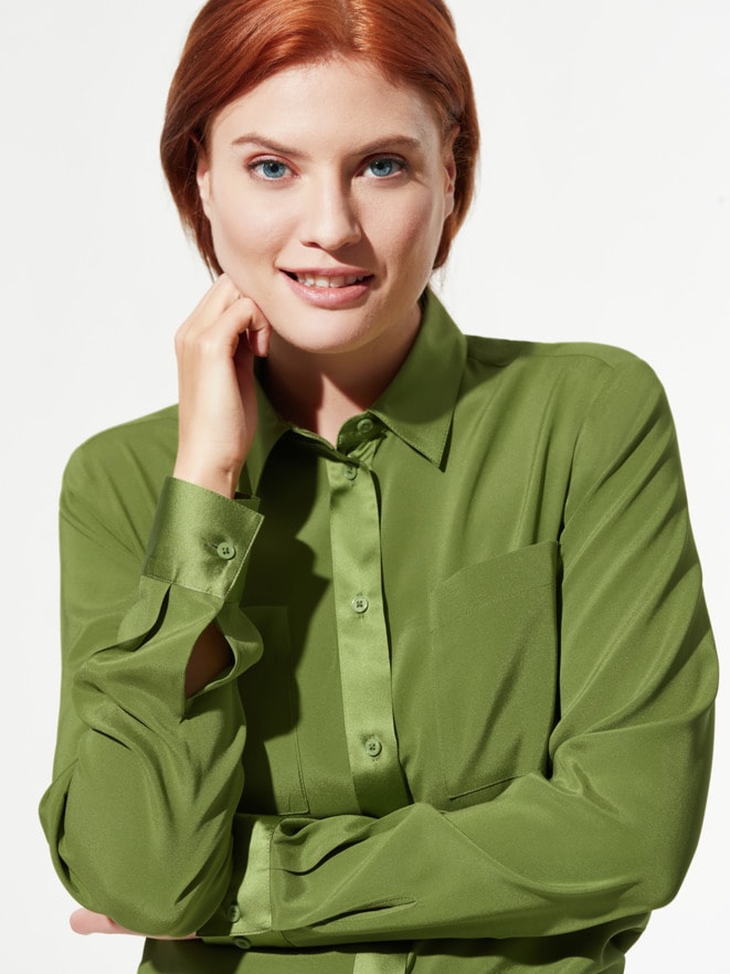 Seiden-Hemdbluse Edel-Basic