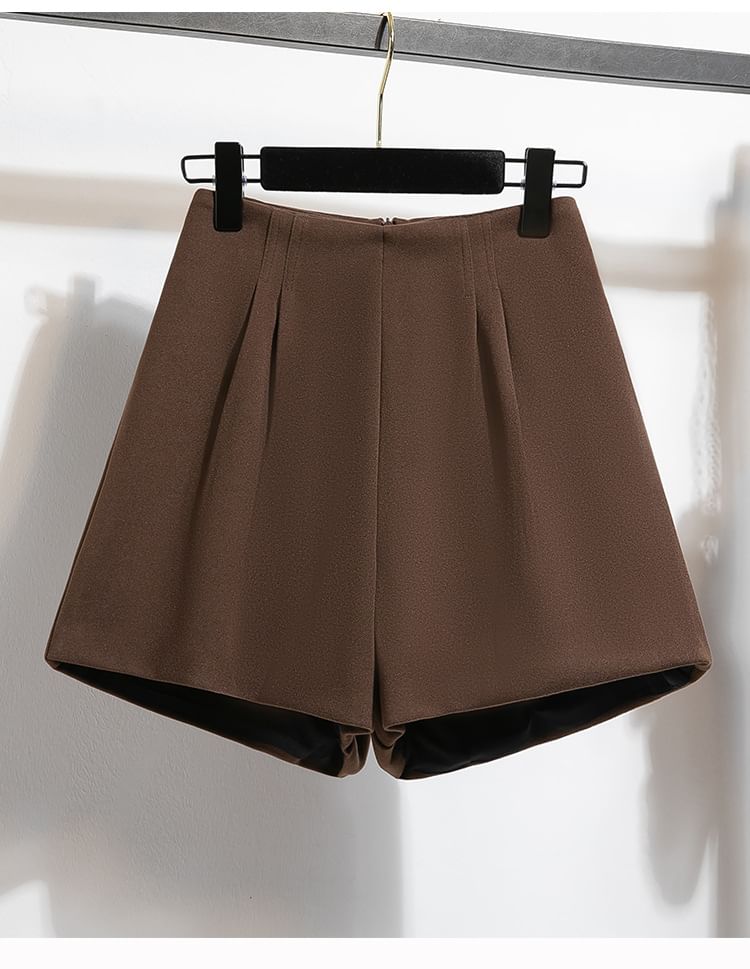 CULLIGEN - Hoge taille, effen, wijde pijpen shorts