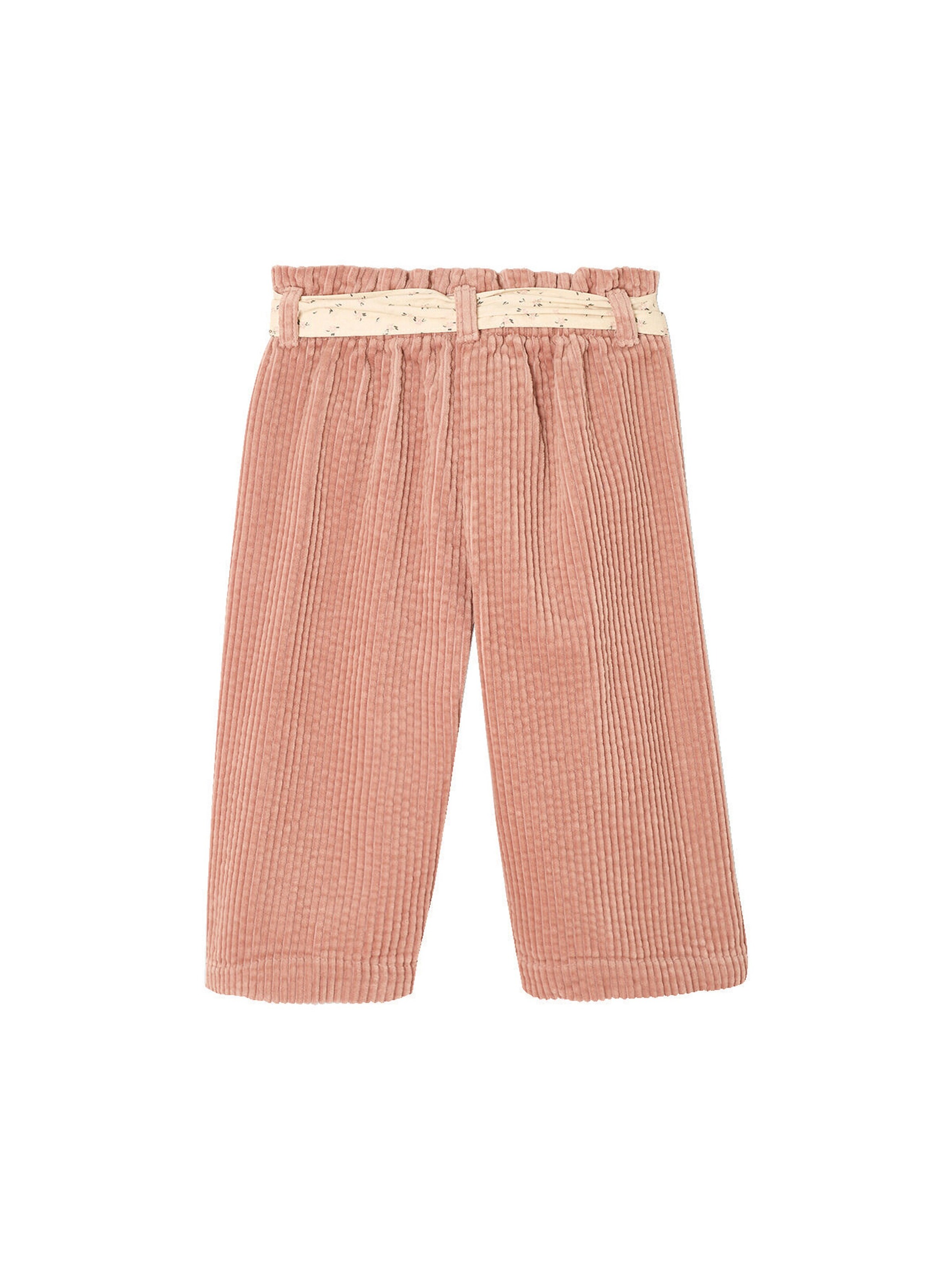 Vertbaudet Weite Baby Cordhose mit Bindegürtel altrosa