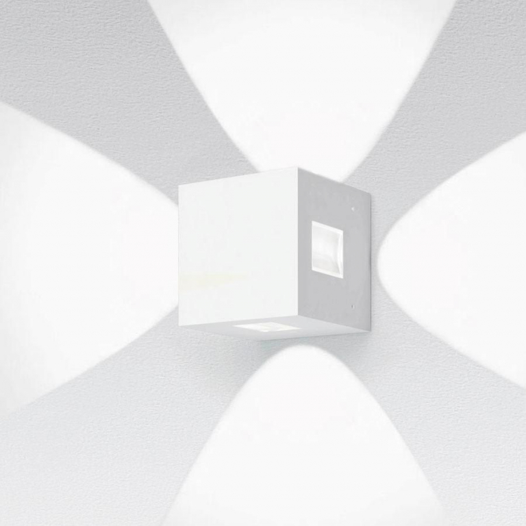 Artemide Effetto 14 Quadro wandlamp LED 4 breed lichtgrijs