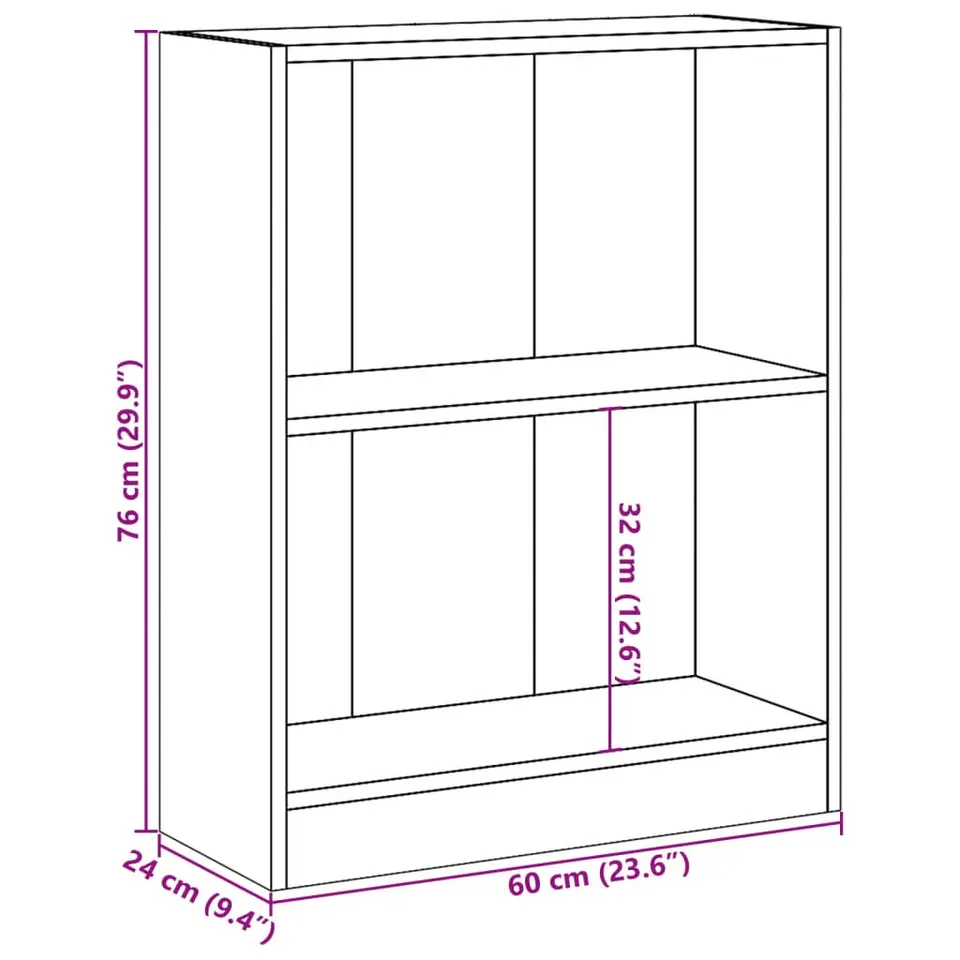 vidaXL - Boekenkast - Zwart - Bewerkt hout