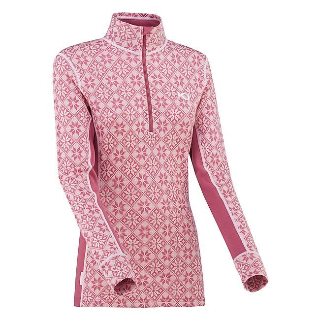 KARI TRAA - T-SHIRT ROSE H/Z W TS ML ZIPPE