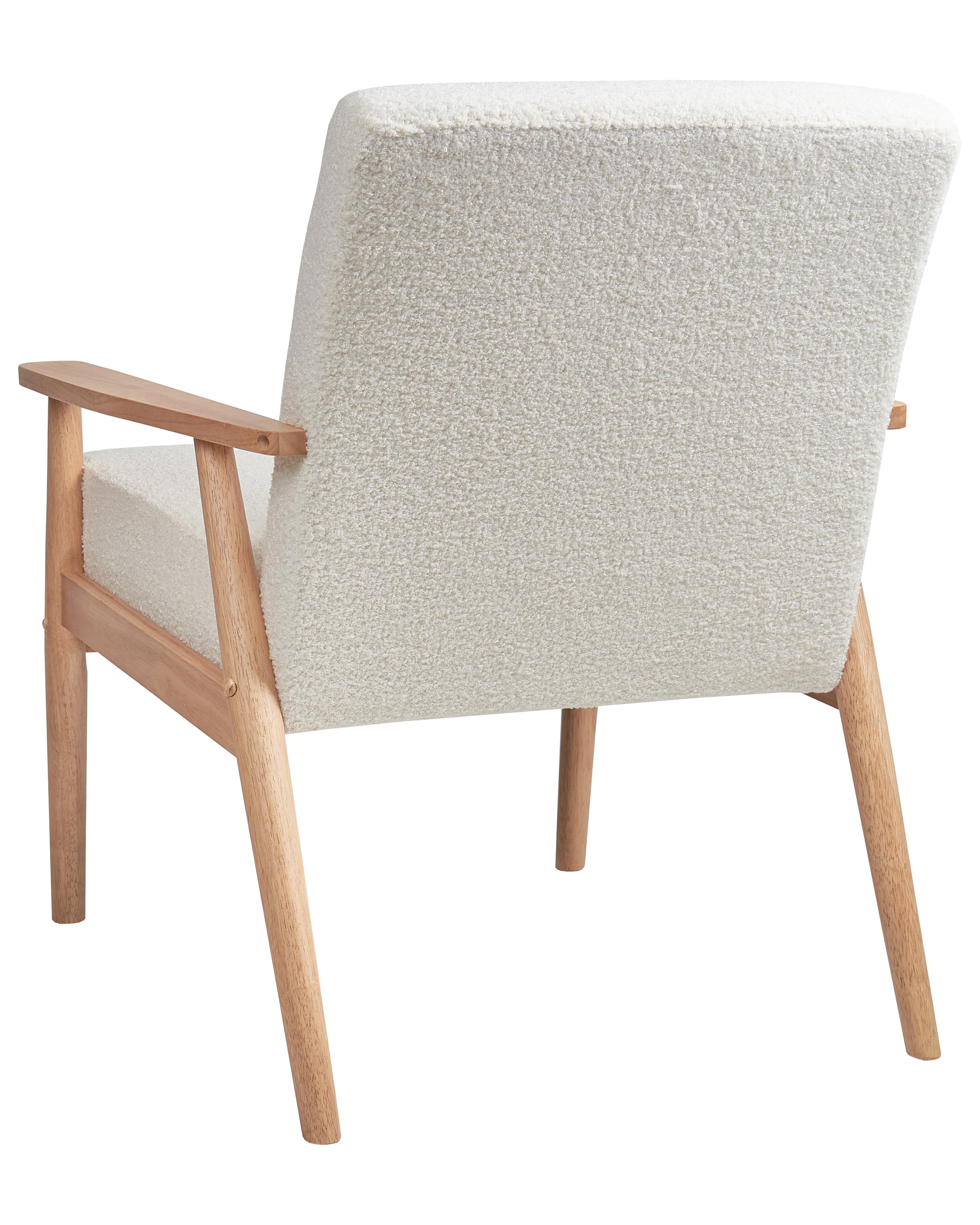 Fauteuil ESRUM Bouclé Lichtbruin/wit
