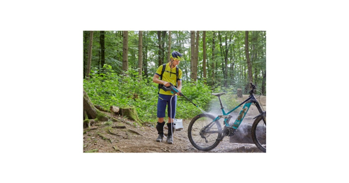 GARDENAAquaClean 24/18 V P4A kant-en-klare set drukreiniger  (Grijs/turquoise, 14800-20, Accu inbegrepen)