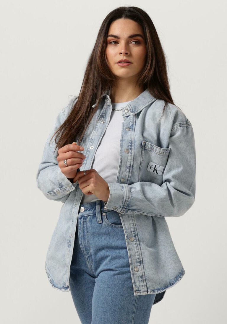 CALVIN KLEIN blauwe calvin klein  dad denim shirt