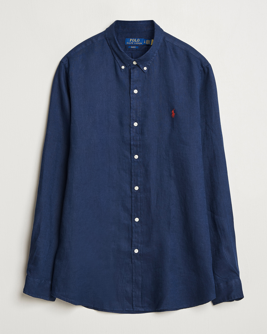 Polo Ralph Lauren Slim Fit Linen Shirt Newport Navy