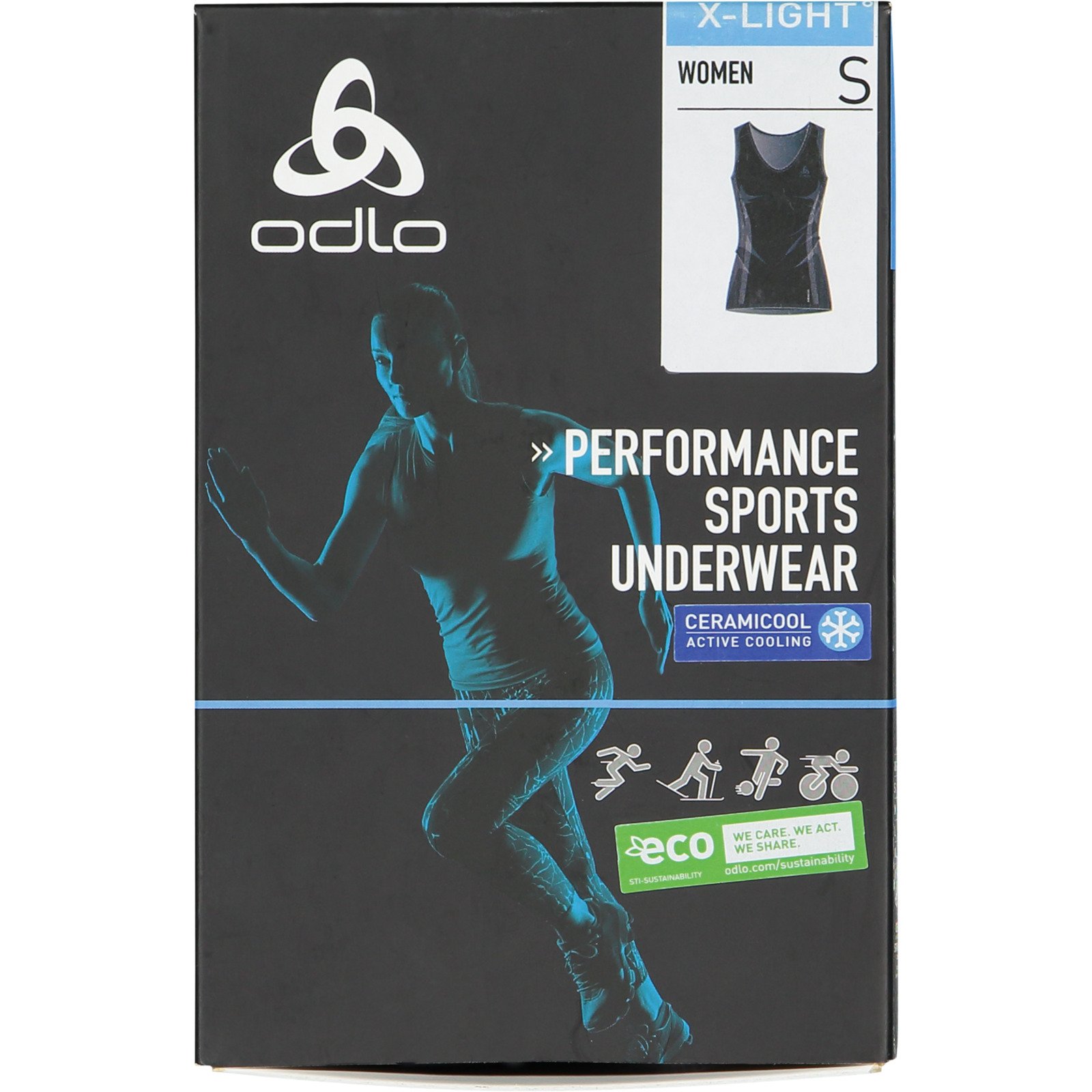 Odlo Damen-Top Performance X-Light Base Layer Singlet XS, schwarz