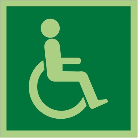 Panneau - Symbole Handicapé 150x150 mm - Photoluminescent