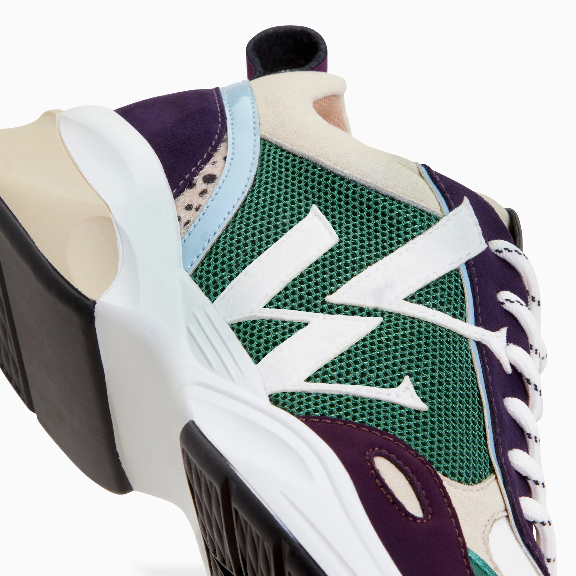 Sneakers-Baskets monogramme Orlanne prune et vert