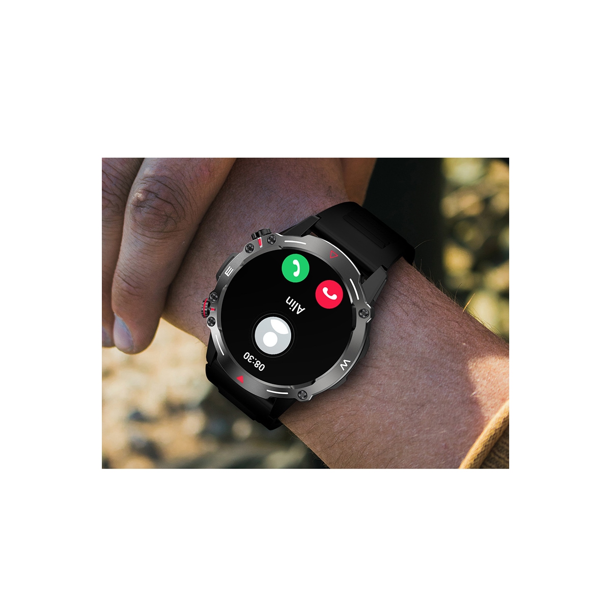 Smartklokke / sportsklokke med Bluetooth-anrop Sort