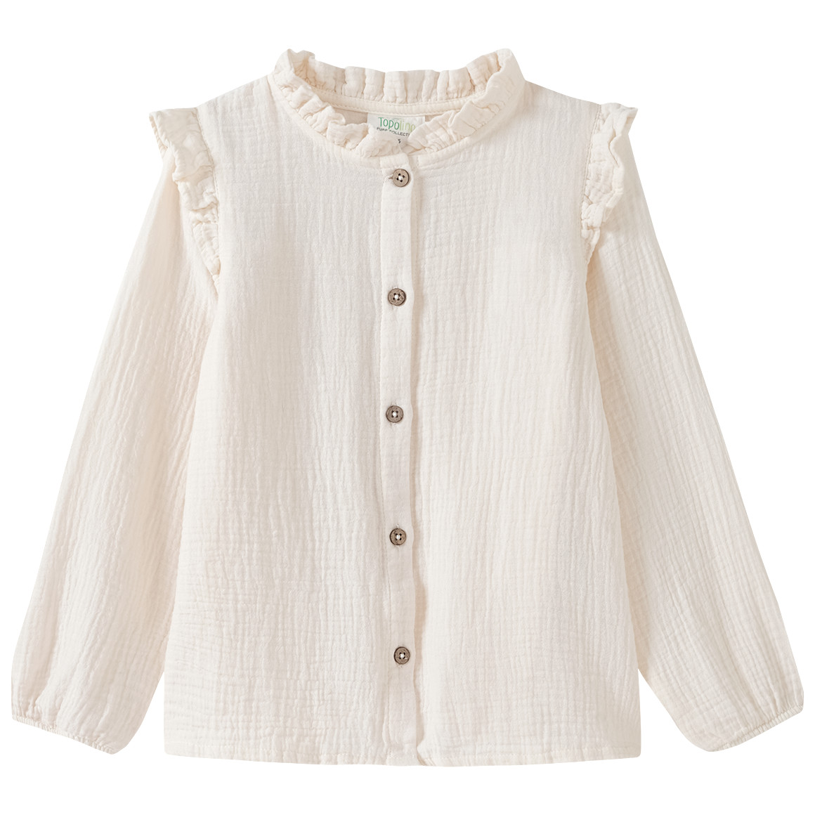 Topolino Pure Collection Mädchen Musselin-Bluse mit Rüschen cremeweiss