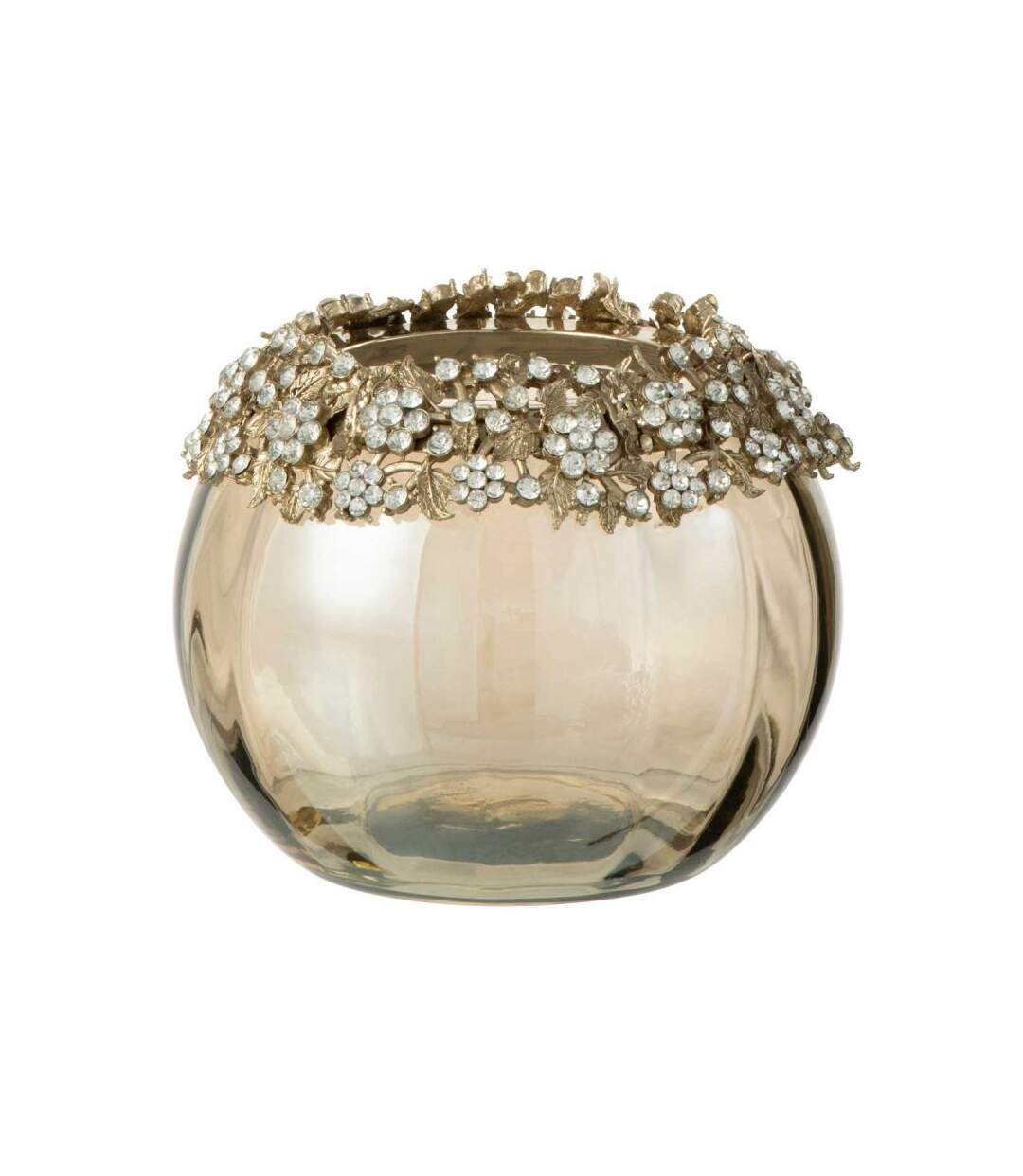 Paris Prix - Photophore En Verre Design vallee 14cm Bronze