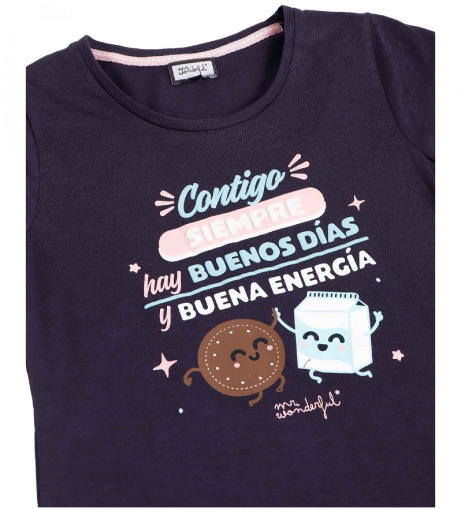 Aznar Innova Camisola de manga curta Contigo azul marinho