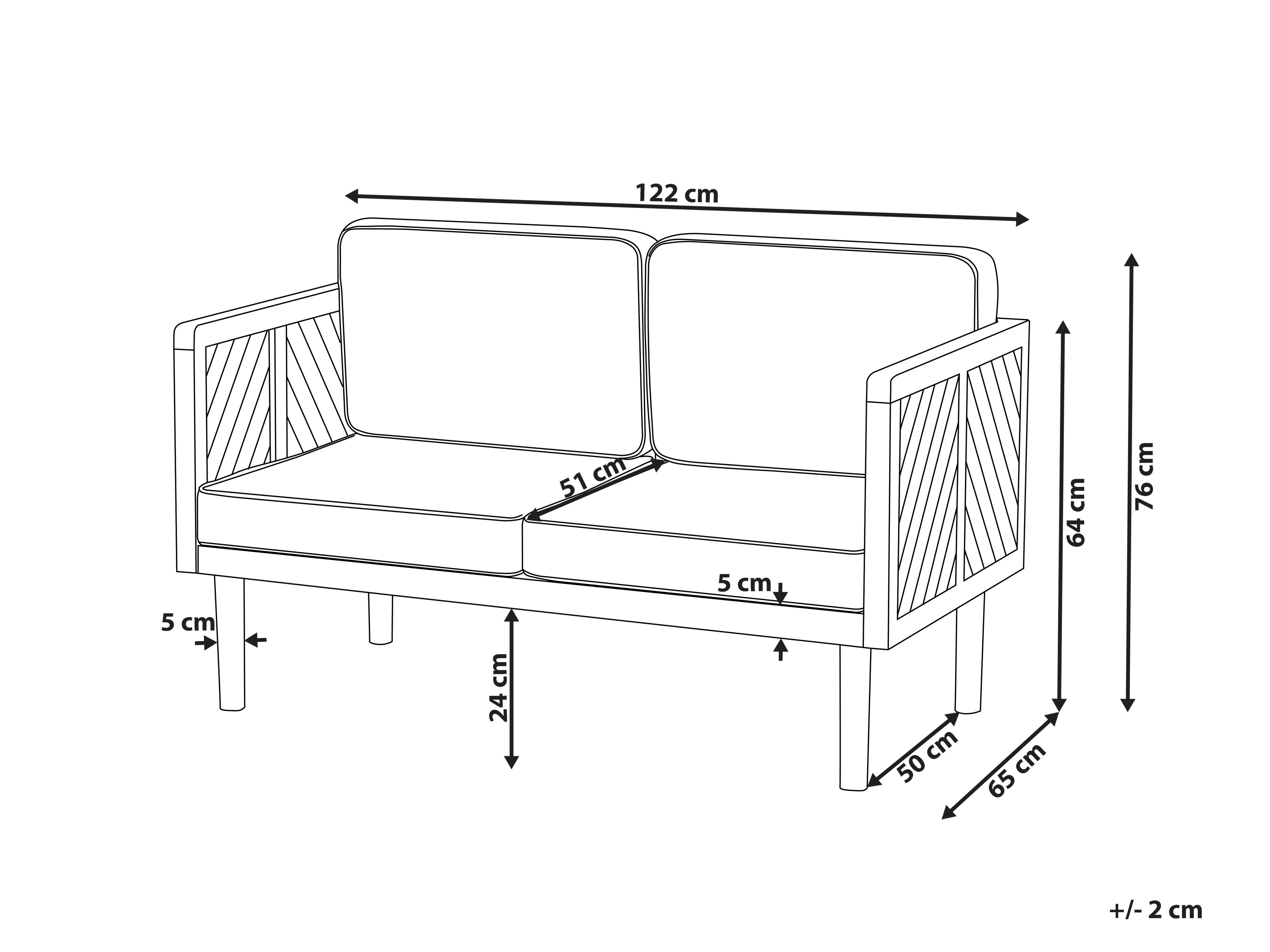 Tuin loungebank 2-zits BARATTI Acaciahout Bruin