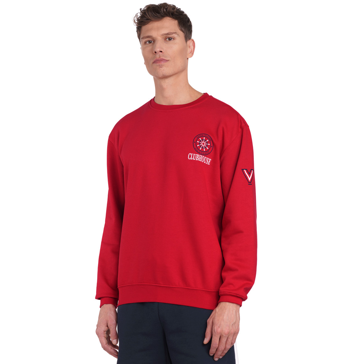 VanVaan Herren Sweatshirt mit Brust-Print rot