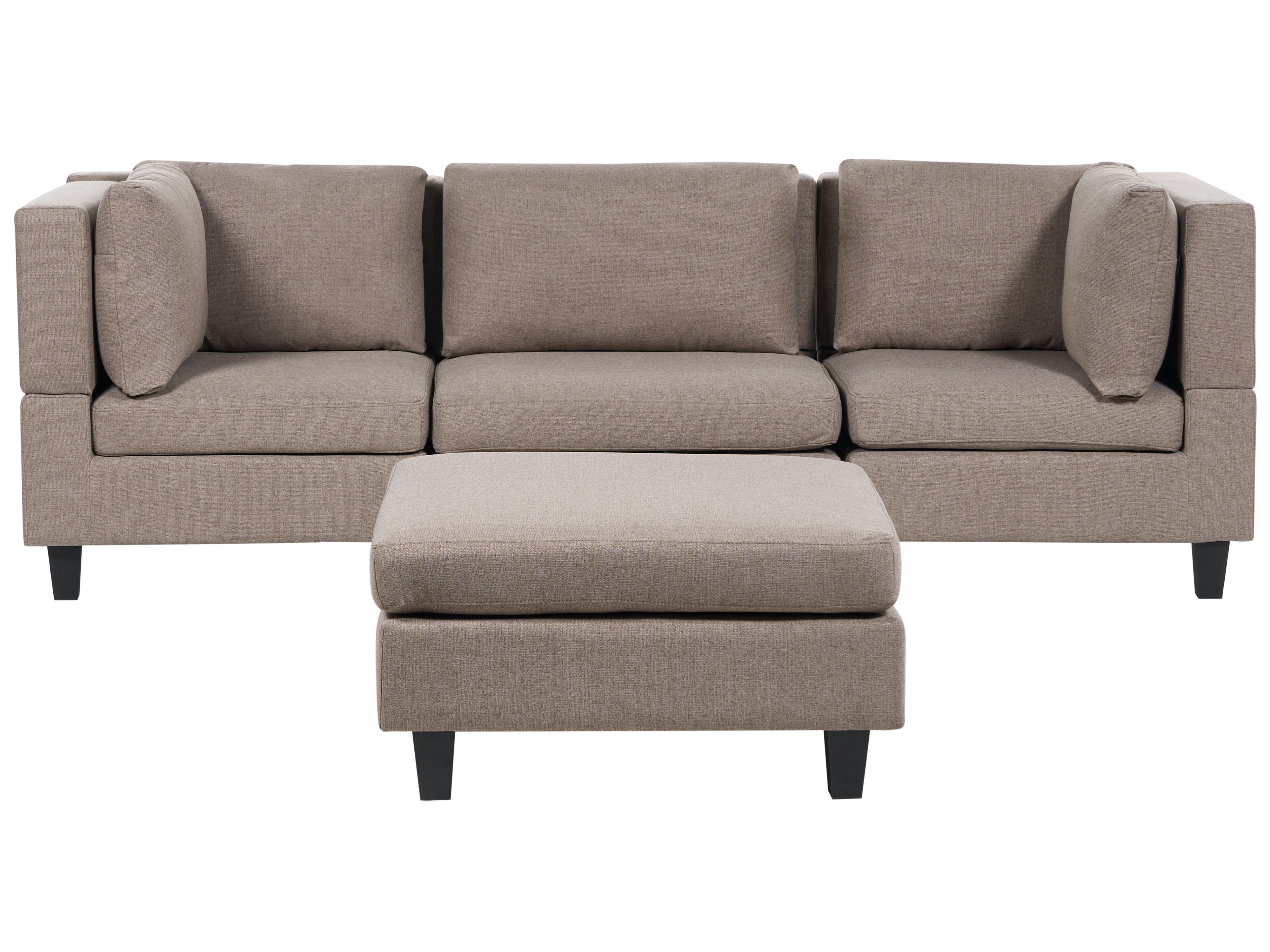 Modulaire bank 3-zits UNSTAD Stof Bruin met ottomaan