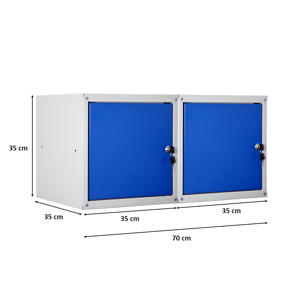 PROREGAL Mega Deal 2x locker cubes Cubic HxBxD 35 x 35 x 35 cm grijsblauw