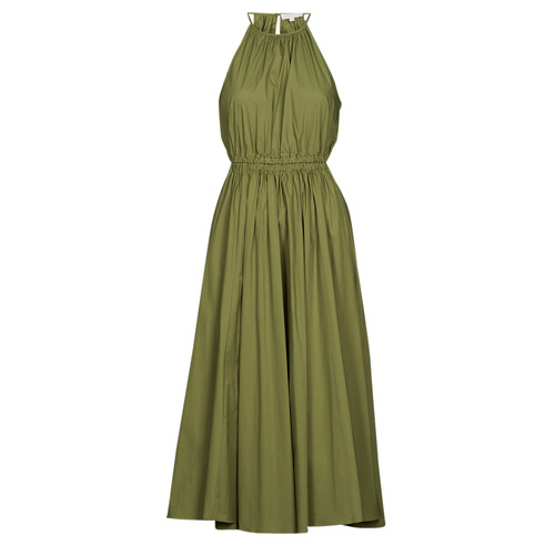 MICHAEL Michael Kors - HALTER CTN MIDI DRESS Kaki