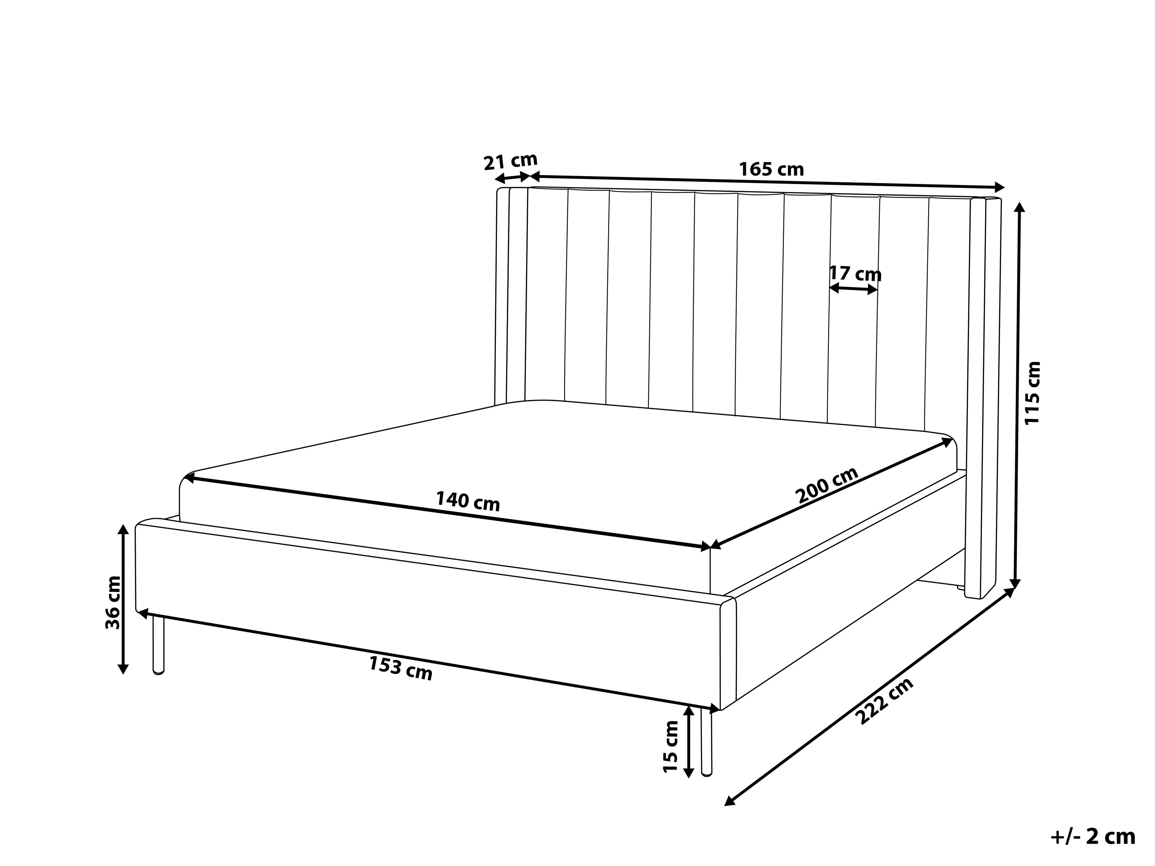 Bed Fluweel VILLETTE 140 x 200 cm Marineblauw