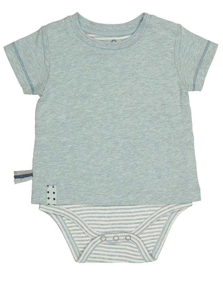 Kurzarm-Bodyshirt KUTAY UNI in mint melange