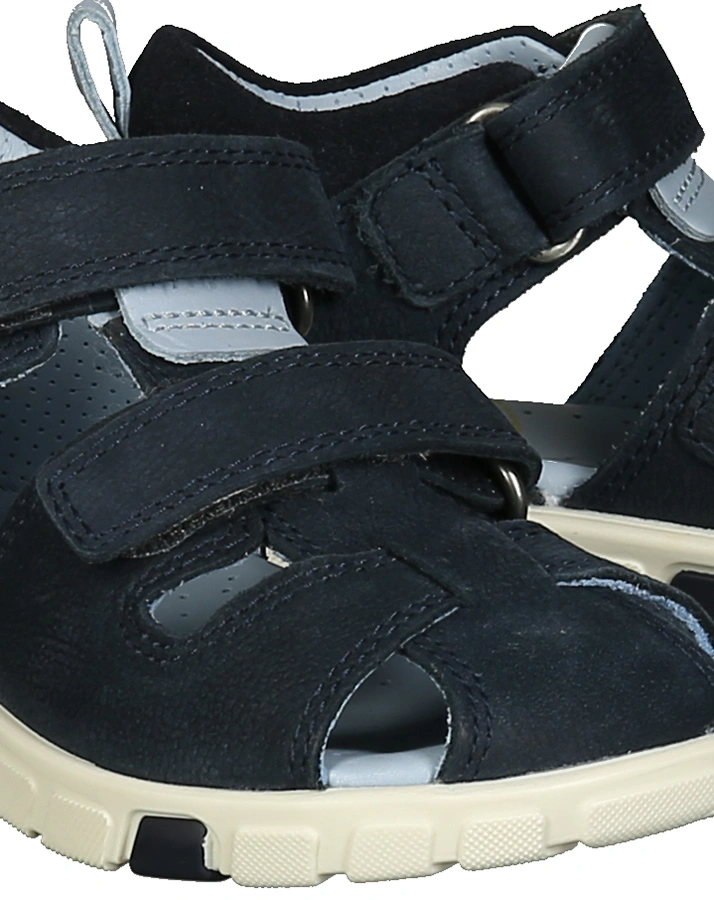 Lauflern-Sandalen MINI STRIDE mit Zehenschutz in nachtblau/hellblau