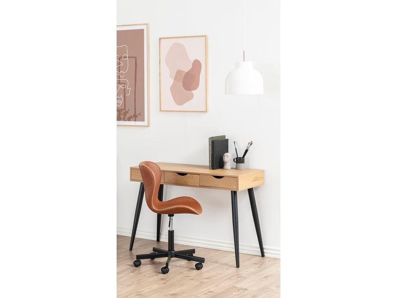 AC Design Bürostuhl Batilda, mit Polsterrücken, Cognac Schreibtischstuhl im Lederlook