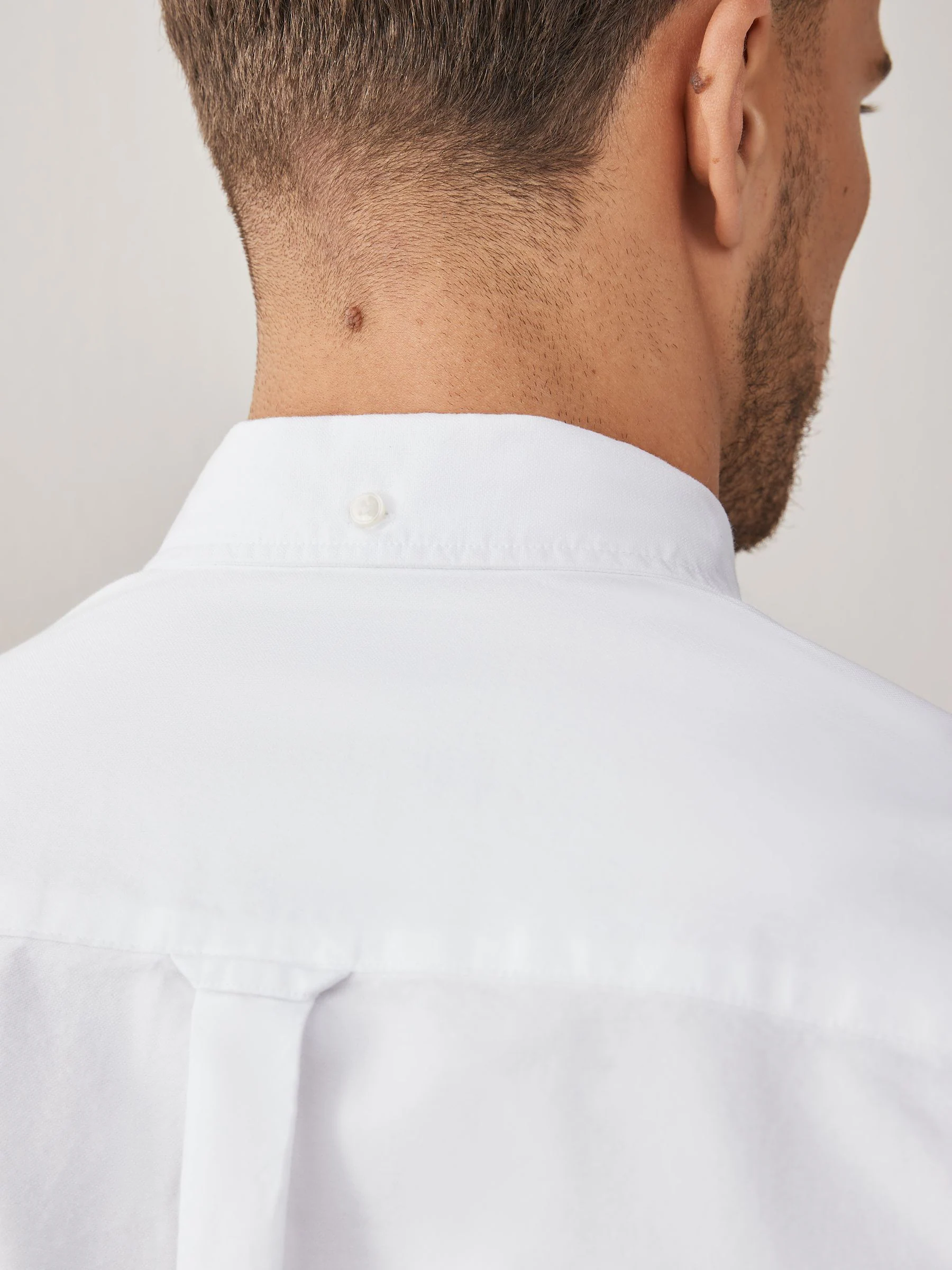 Wit - 100% katoenen Oxford-overhemden met korte mouwen, set van 2