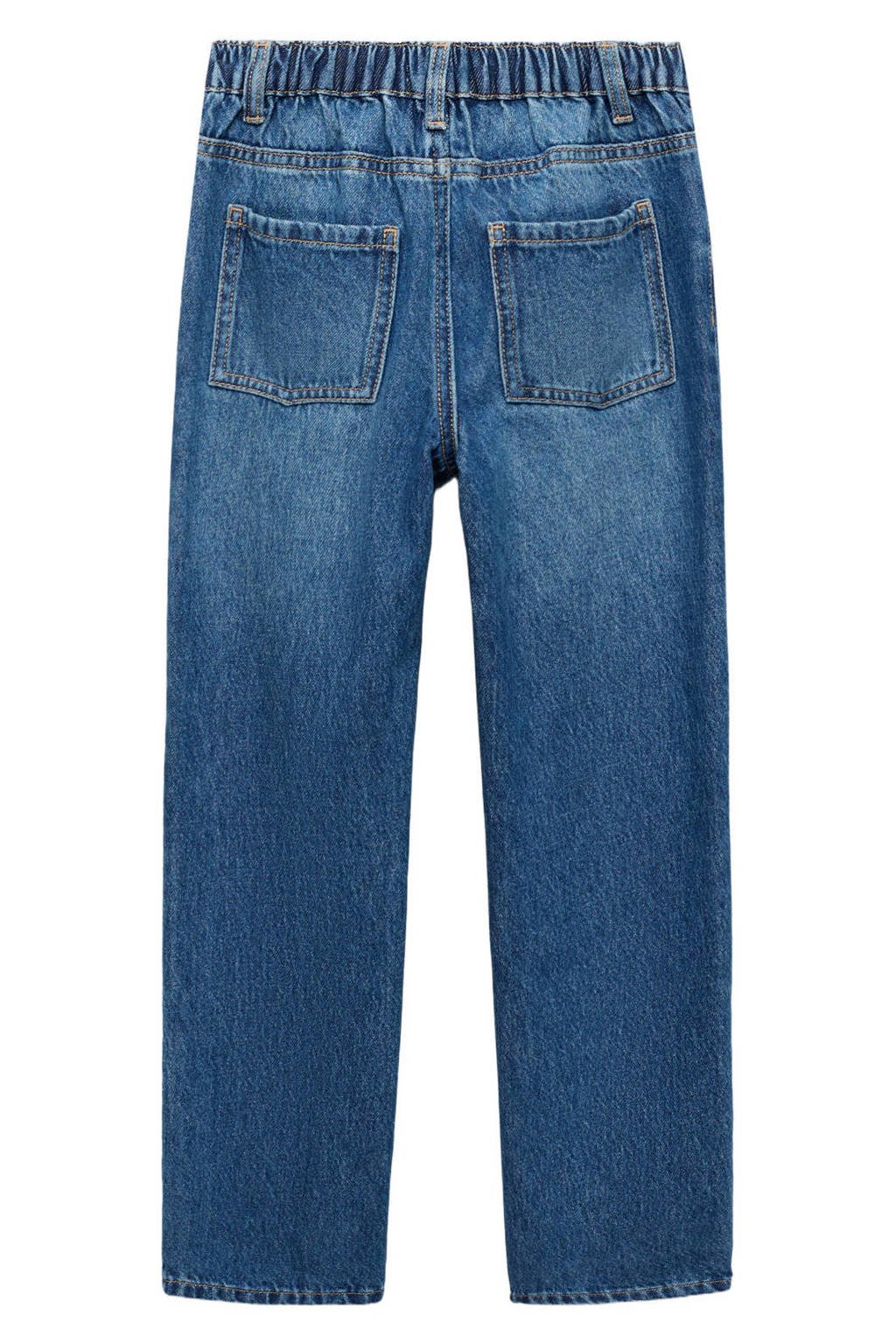 Mango Kids straight leg jeans medium blue denim