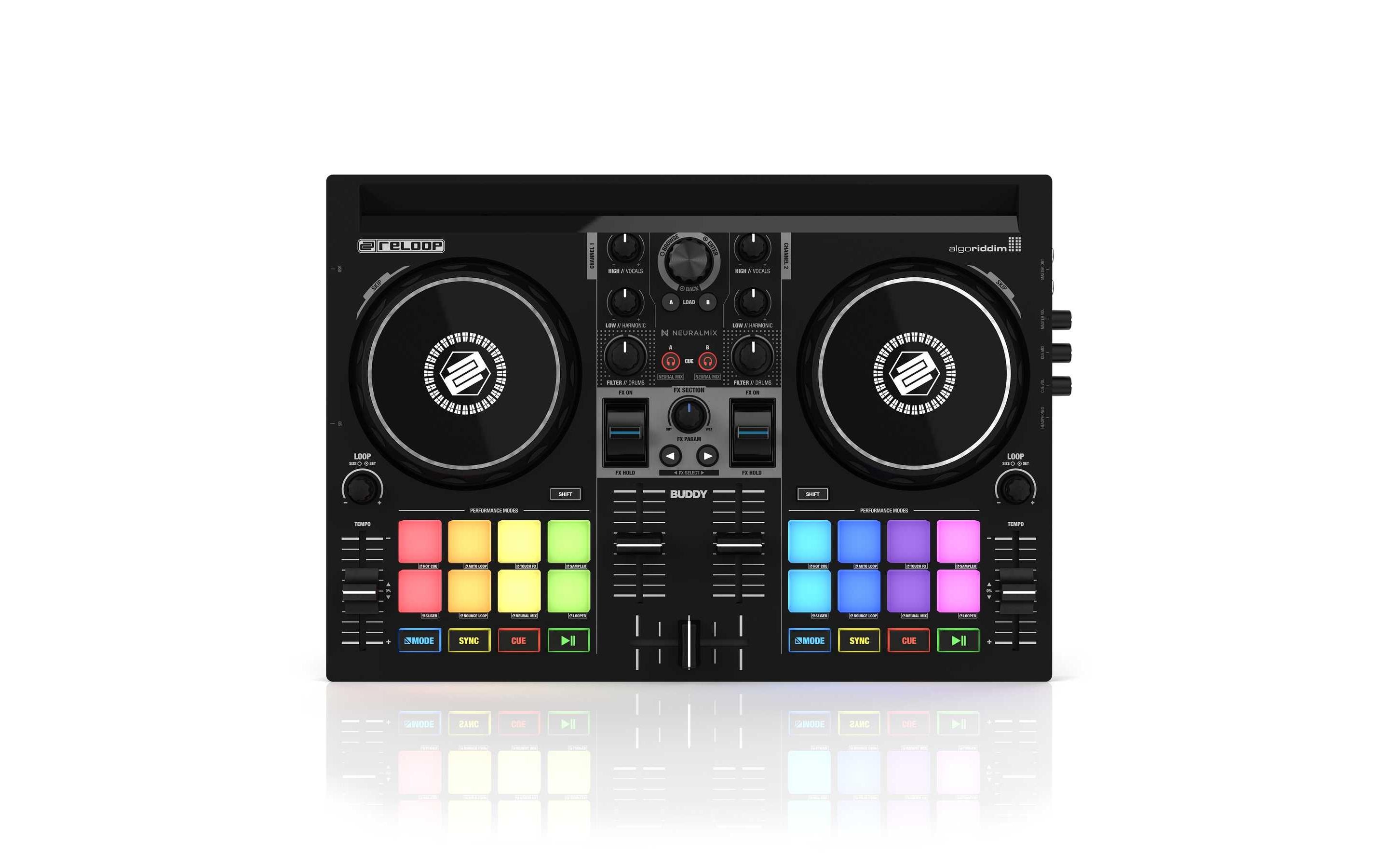 DJ-Controller Buddy<br>Kompakter, leistungsstarker 2-Kanal-DJ-Controller