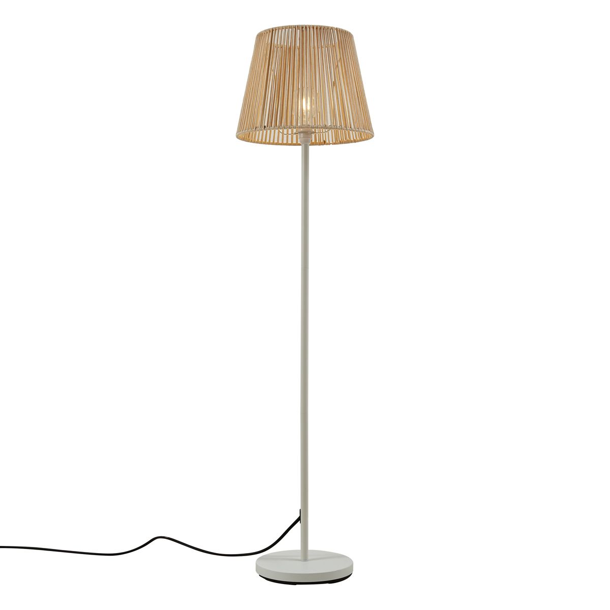 Buiten vloerlamp wit met kap beige touw IP44 - Virginia Jayla