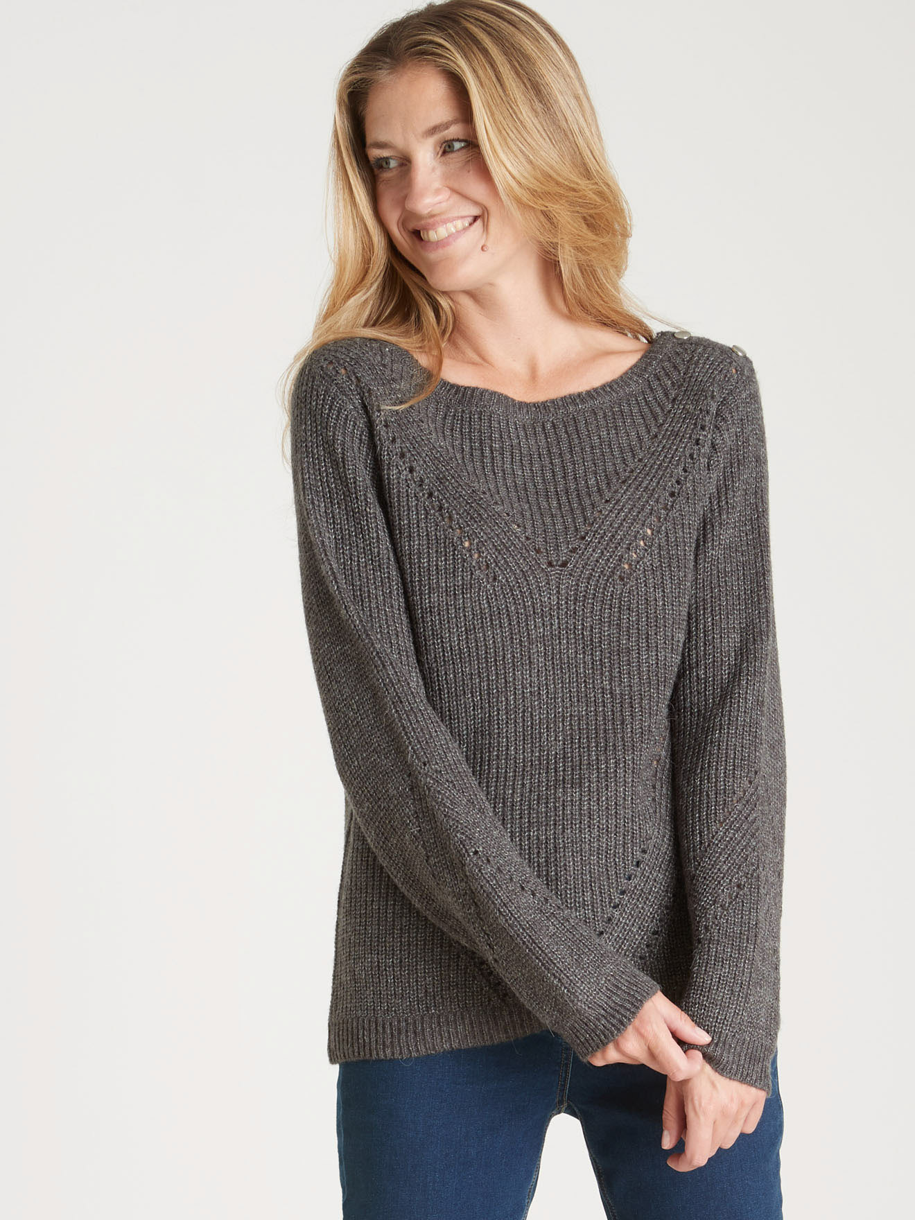 Pull en côtes perlées