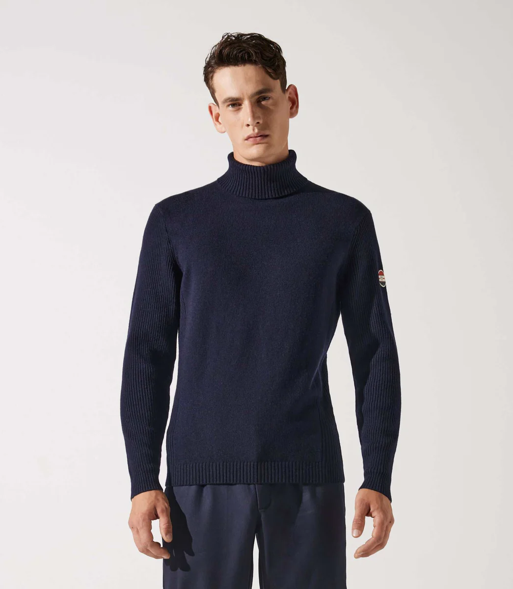 Pull col roulé sport marine