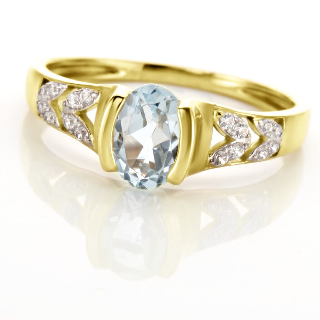 Solitaire Laetitienne Or Jaune Topaze Oxydes