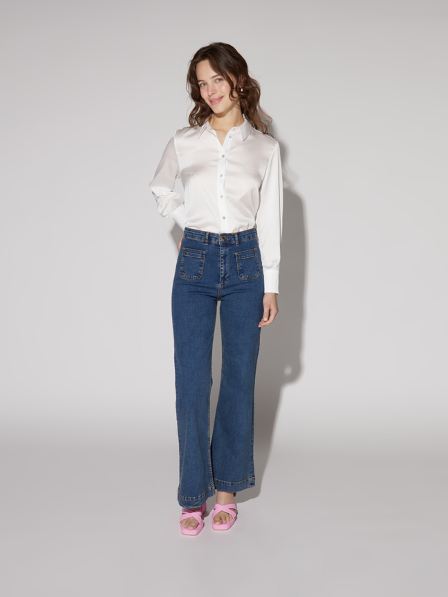 Chemise en satin manche longue