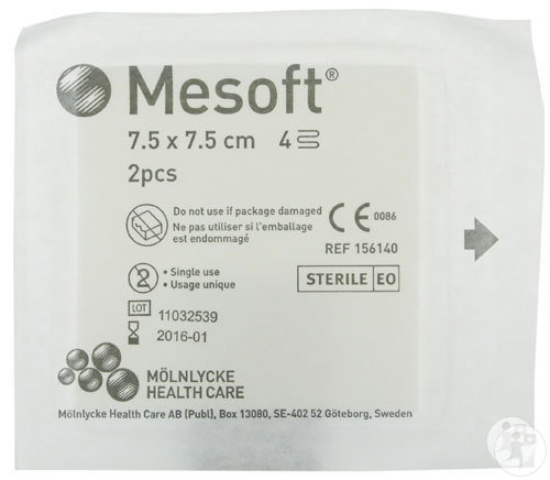 Mesoft Compresse Stérile 4 Plis 7,5x7,5cm Pièces 2 (156140)