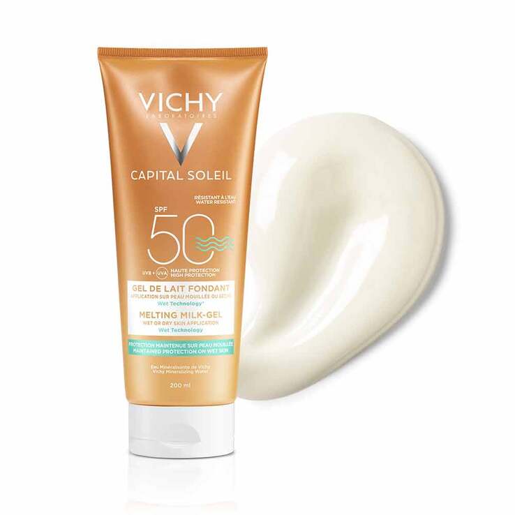 Vichy Idéal Soleil Wet Gel-Milch LSF 50, 200 ml