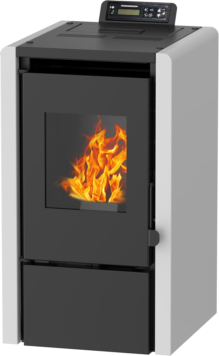 NEMAXX® PC5 Pelletofen Grau 5,3 kW – Raumheizung bis 120 m³ – kompakte Pelletheizung für kleine Räume – manuelle Steuerung – Wi-Fi Ready (optional) – zuverlässiger Heizbetrieb