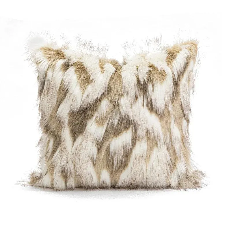Nordic Brown Green Luxury Cushion Cover | Modern Geometric Pattern Throw Pillow Covers Fur Decorative Pillowcase