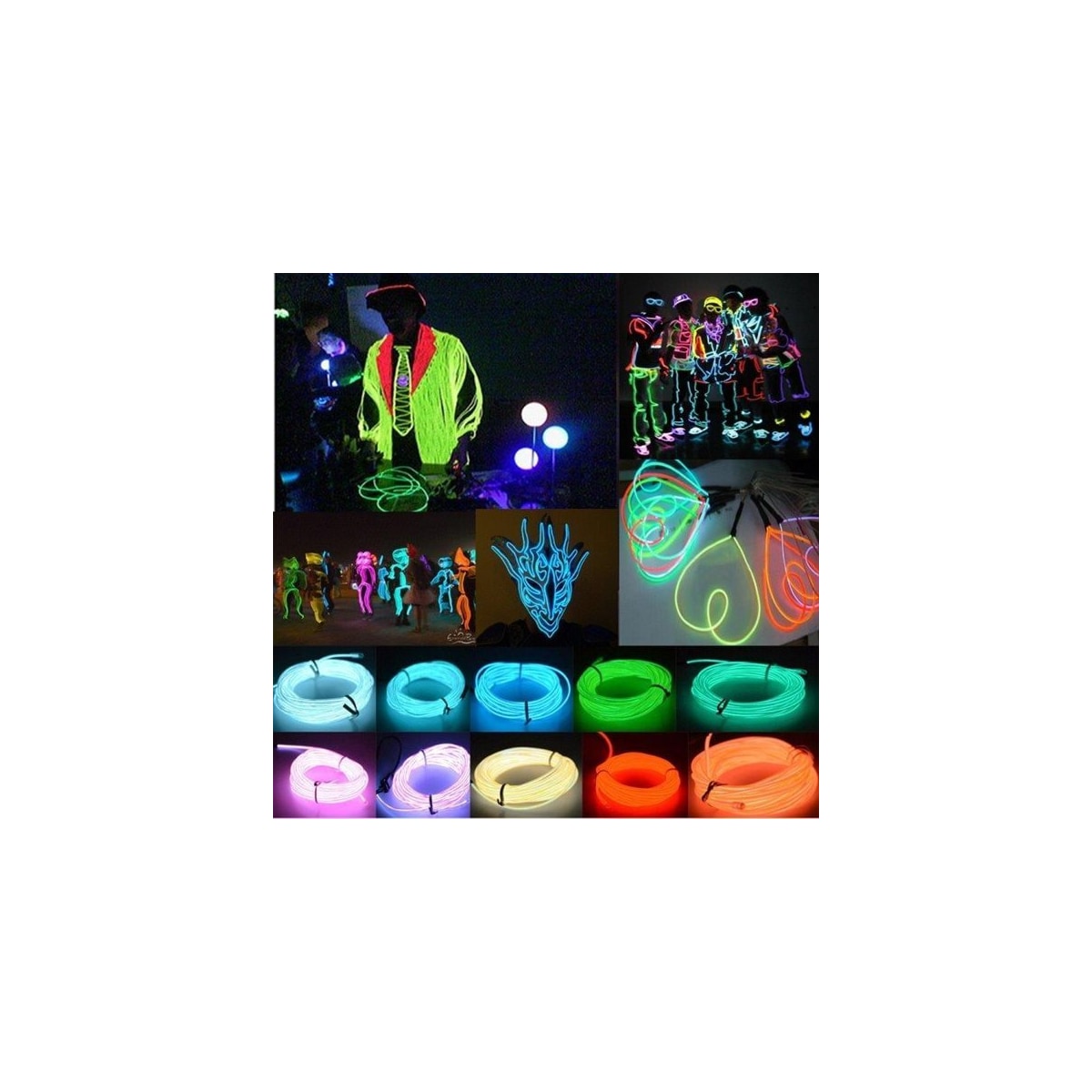 Batteridrevet Led Glowstrip Neon sløyfe 3 Meter - Cerise