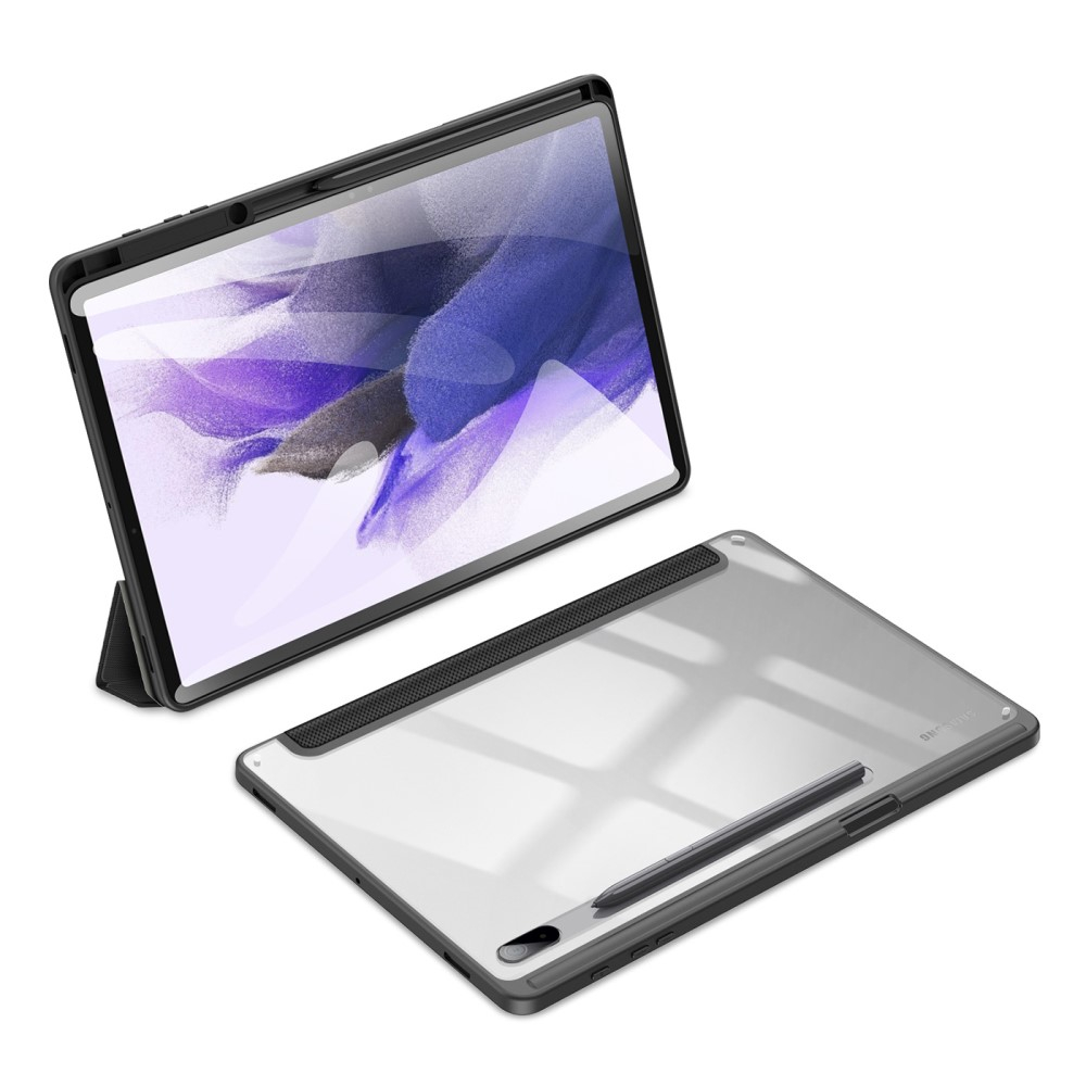 Samsung Galaxy Tab S8  Plus / Tab S7 FE 5G / Tab S7  Plus Leder Tasche Smart Cover Schutzhülle   S-Pen Halter - Schwarz