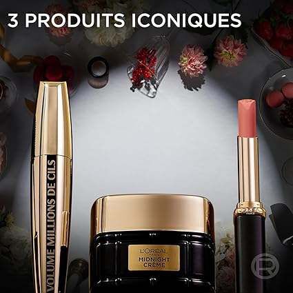 Coffret Cadeau Luxe femme – Crème Anti-Rides   Mascara Noir   Rouge à lèvres