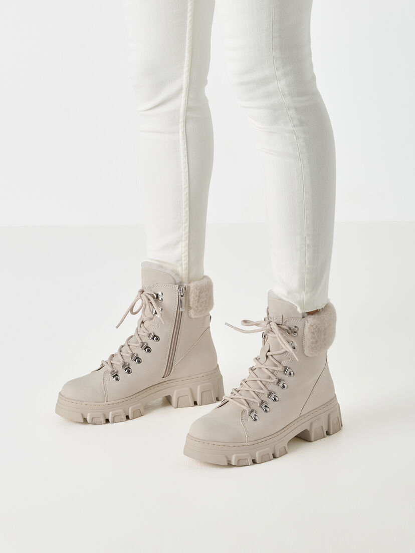 Enkellaarsje - beige warme voering