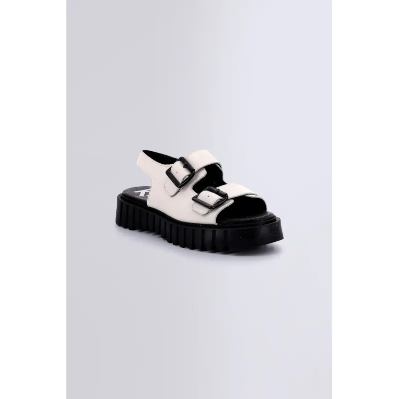 KICK FALK BLANC SANDALES Cuir Femme