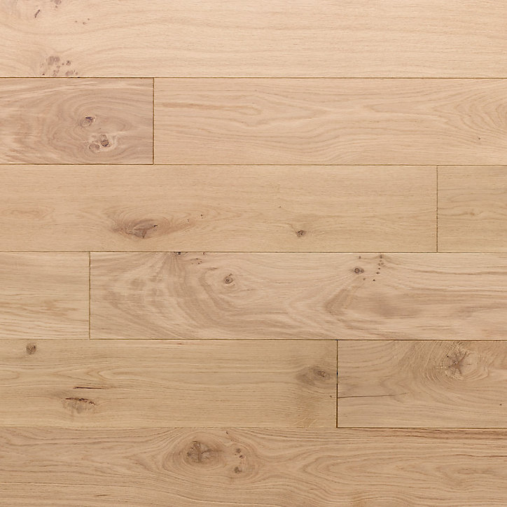 Parquet contrecollé clipsable Padillac L 200 cm en chêne français verni naturel